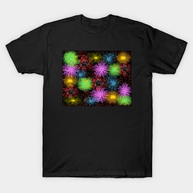 Festive Fireworks T-Shirt by Art By LM Designs 